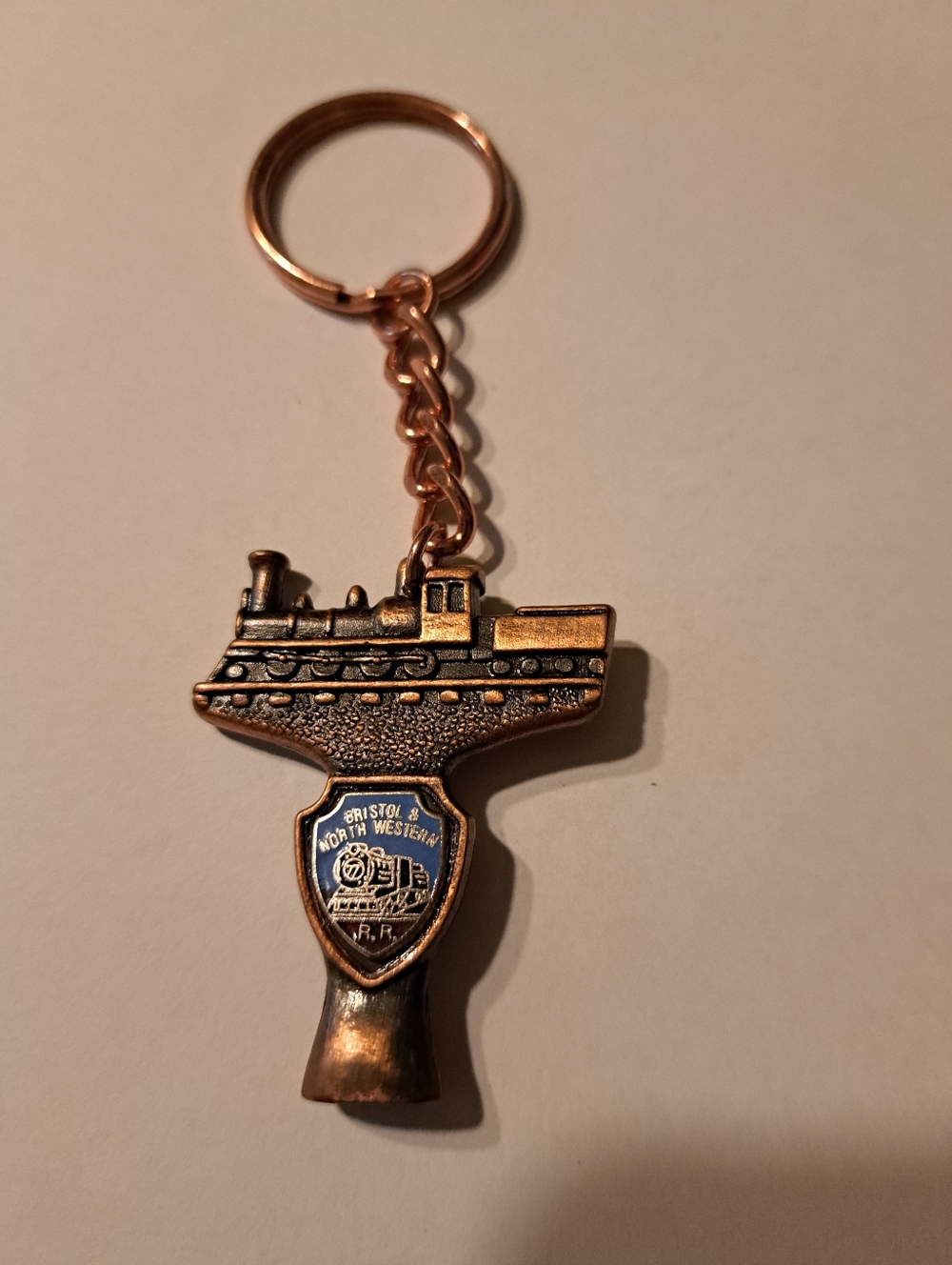 New Vintage Bristol North Western Train Keychain Souvenir Virginia Tennessee